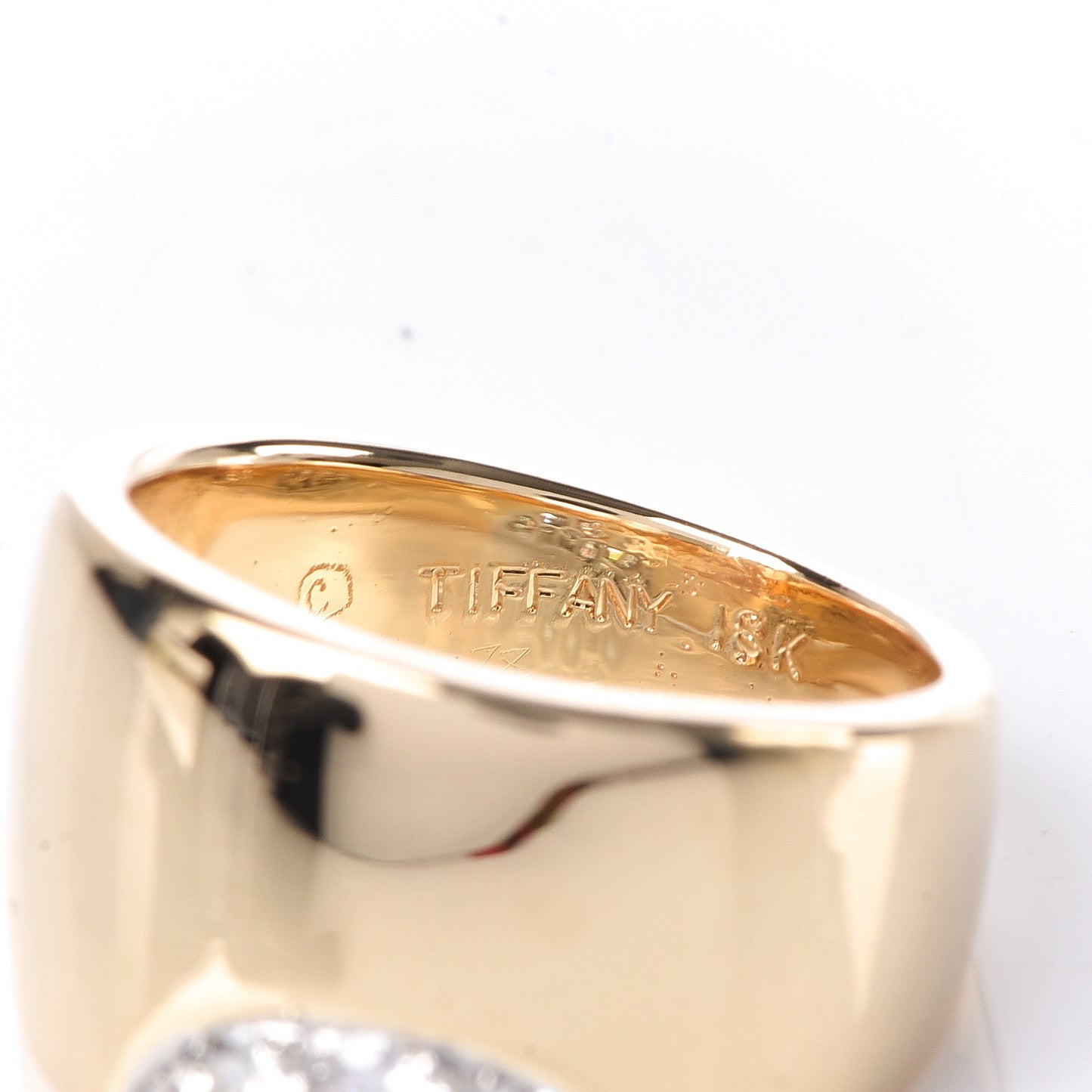 18K Yellow White Gold Diamond Band Ring 48 4.5