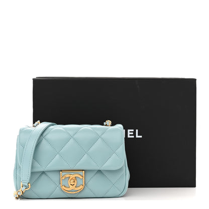 Chanel Lambskin Quilted Mini Flap Light Blue 3 of 11