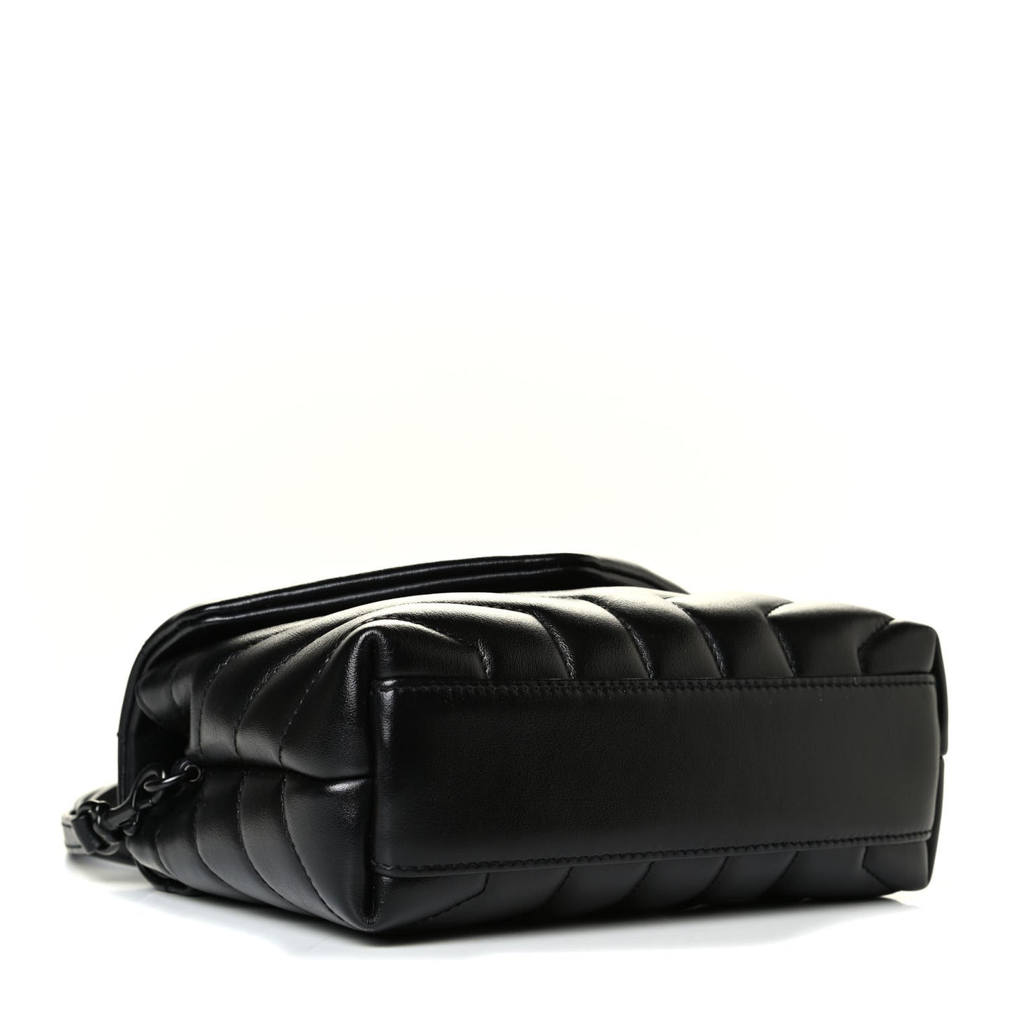 Calfskin Y Quilted Monogram Toy Loulou Crossbody Bag Black