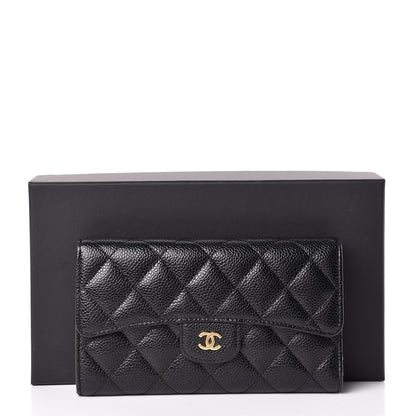 Chanel Caviar Quilted Large Flap Wallet Black 11 of 11