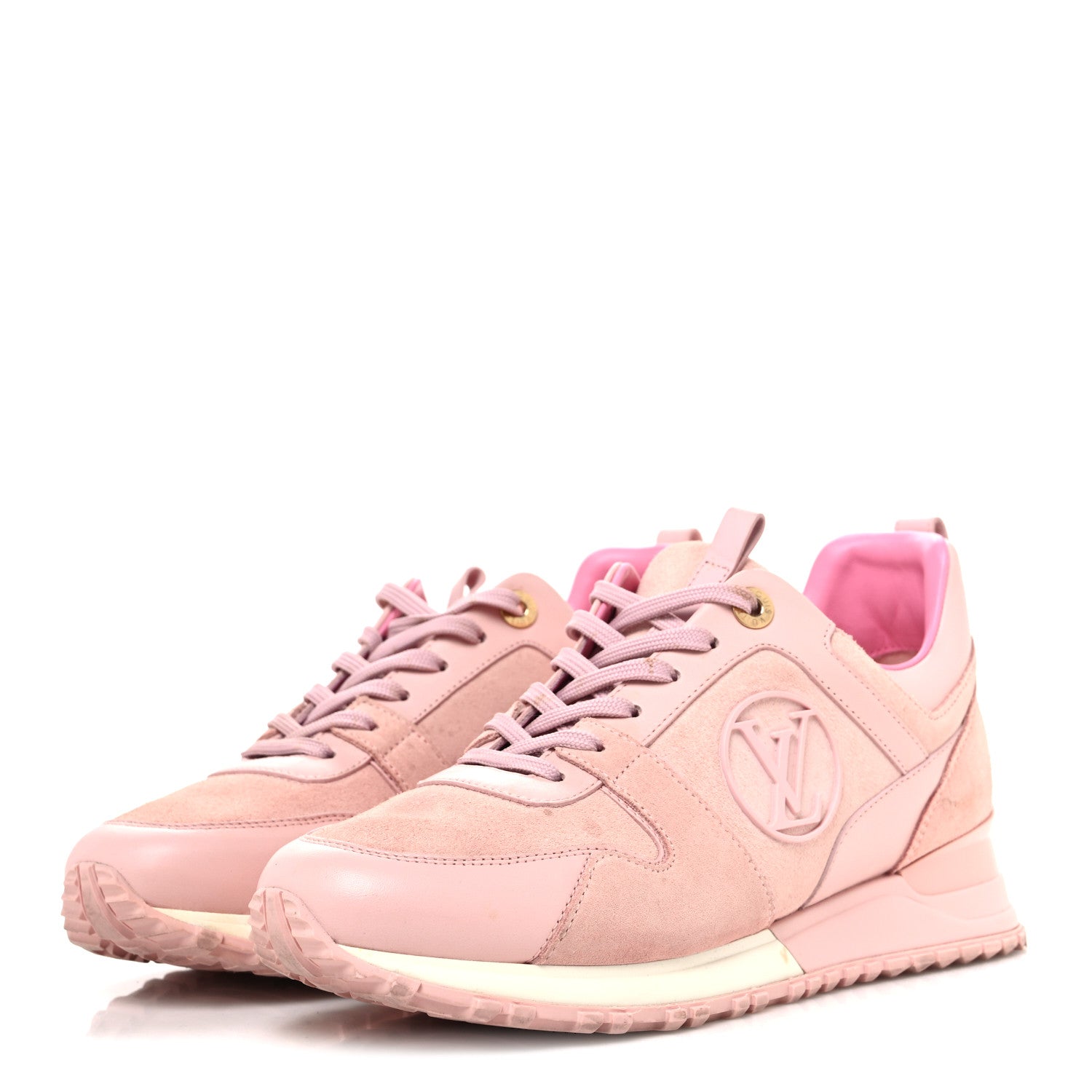 Louis Vuitton Suede Calfskin Run Away Sneakers 38.5 Pink 4 of 12