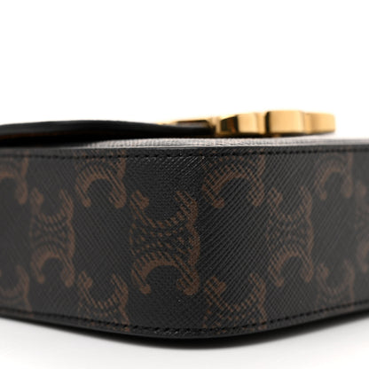 Celine Triomphe Canvas Calfskin Mini Claude Tan 9 of 11