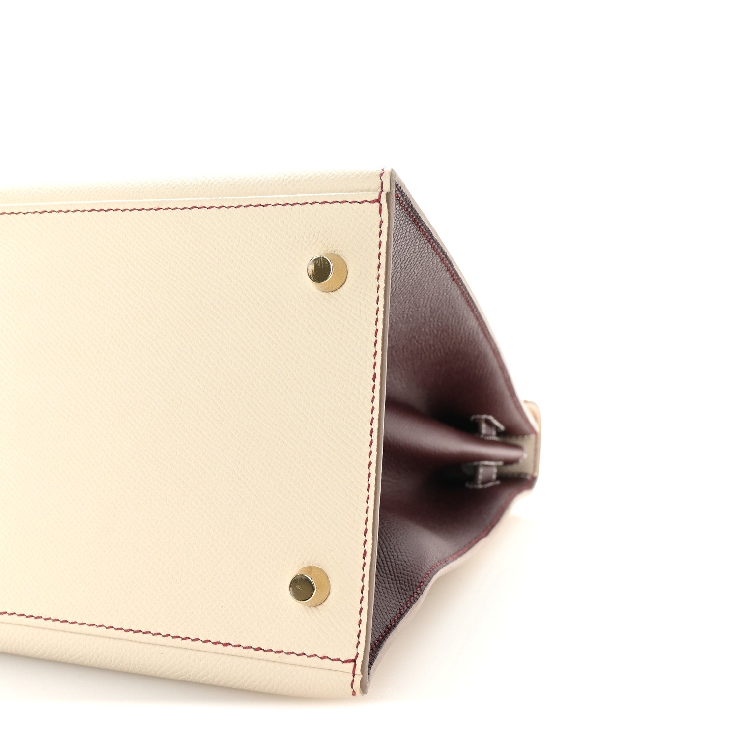 Hermes Epsom Bi-Color Horseshoe Kelly Sellier 40 Craie Rouge