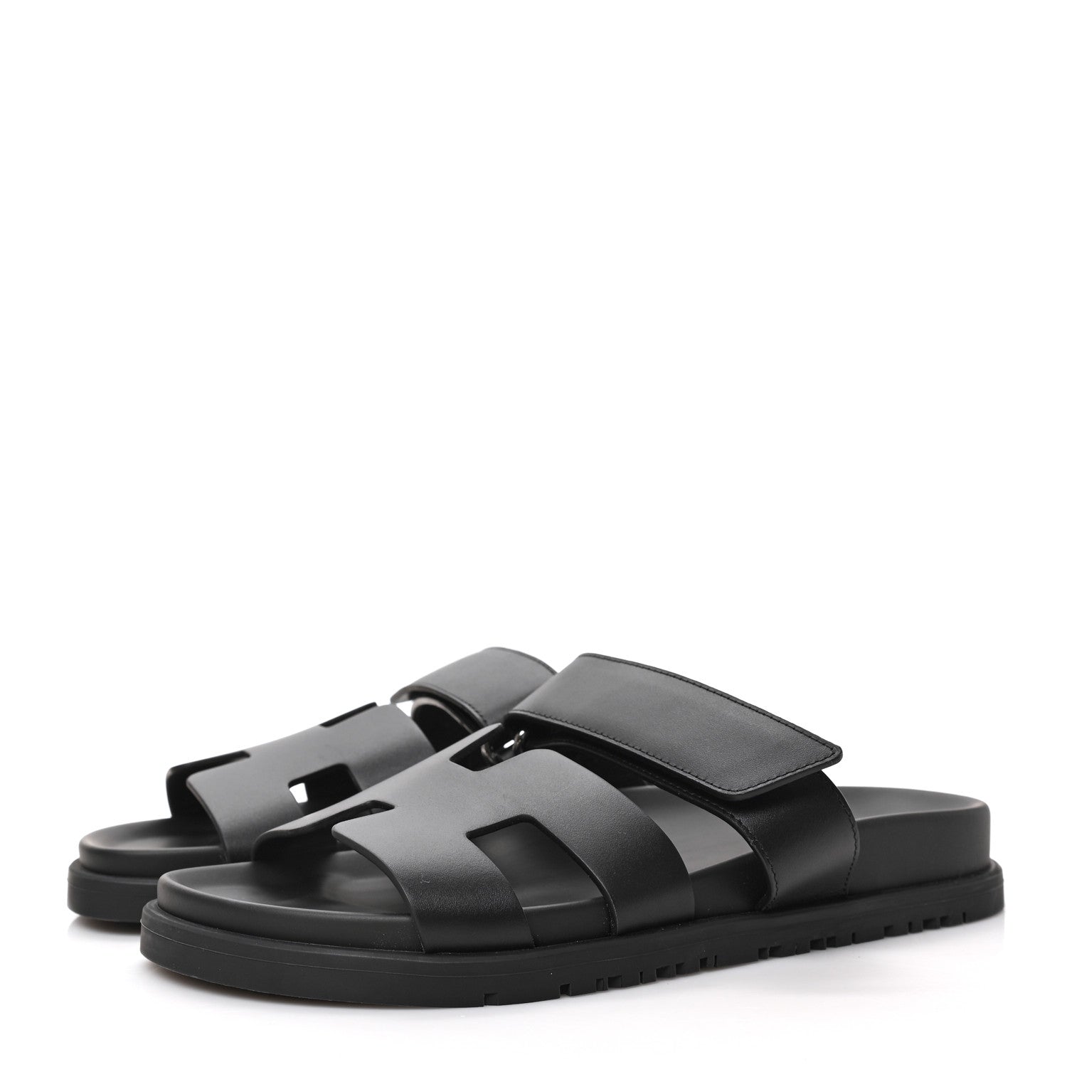 Hermes Calfskin Womens Chypre Sandals 36 Black 3 of 9
