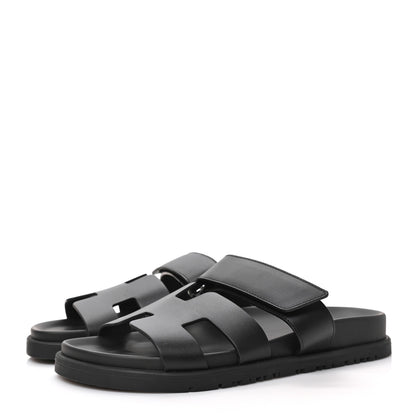 Hermes Calfskin Womens Chypre Sandals 36 Black 3 of 9