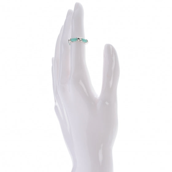 Sterling Silver Enamel Signature X Ring 4.5