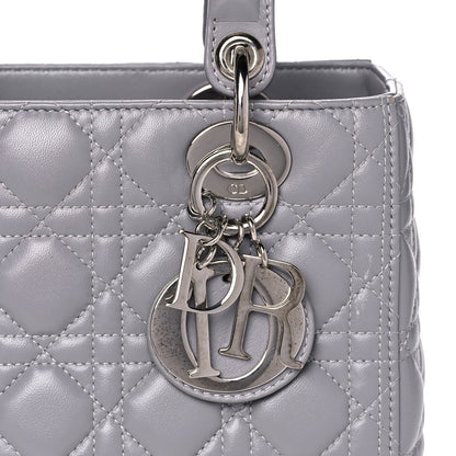 Christian Dior Lambskin Cannage Medium Lady Dior Crystal Strap Grey 8 of 16
