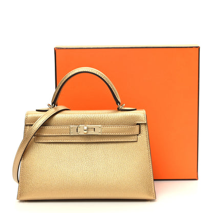 Hermes Metallic Chevre Chamkilight Mini Kelly Sellier 20 Dore 11 of 11