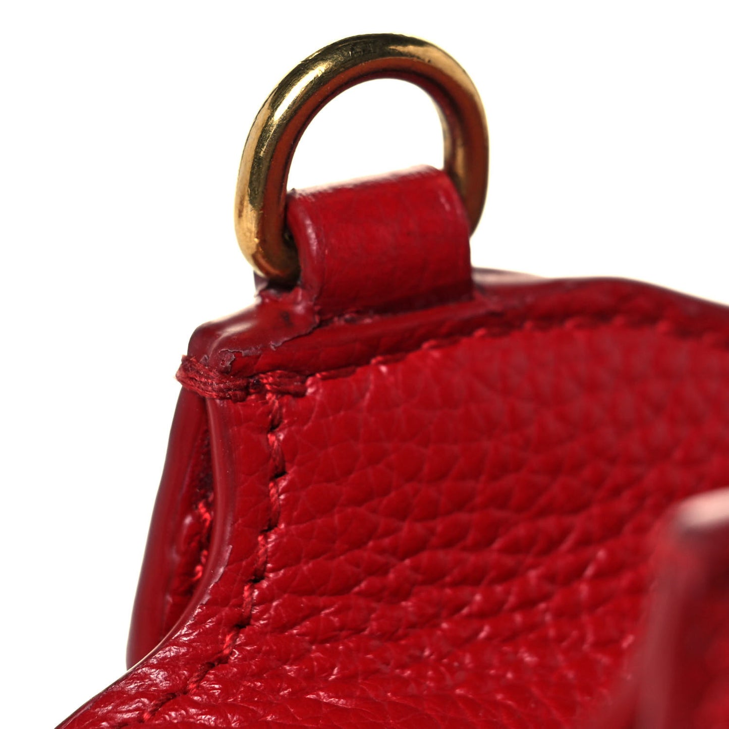 Grained Calfskin Neo Classic Gold Hardware Nano City Crossbody Medium Red