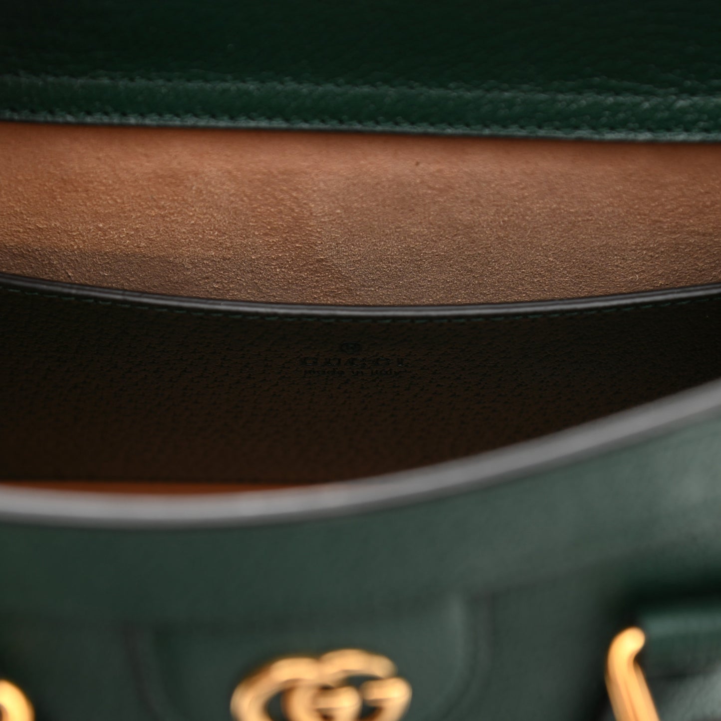 Textured Dollar Calfskin Web Small Diana Tote Bag Green