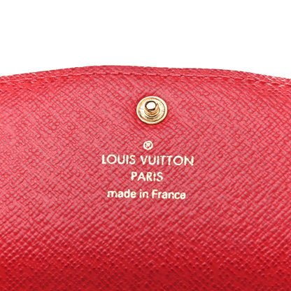 Louis Vuitton Damier Ebene Emilie Wallet Red 6 of 6