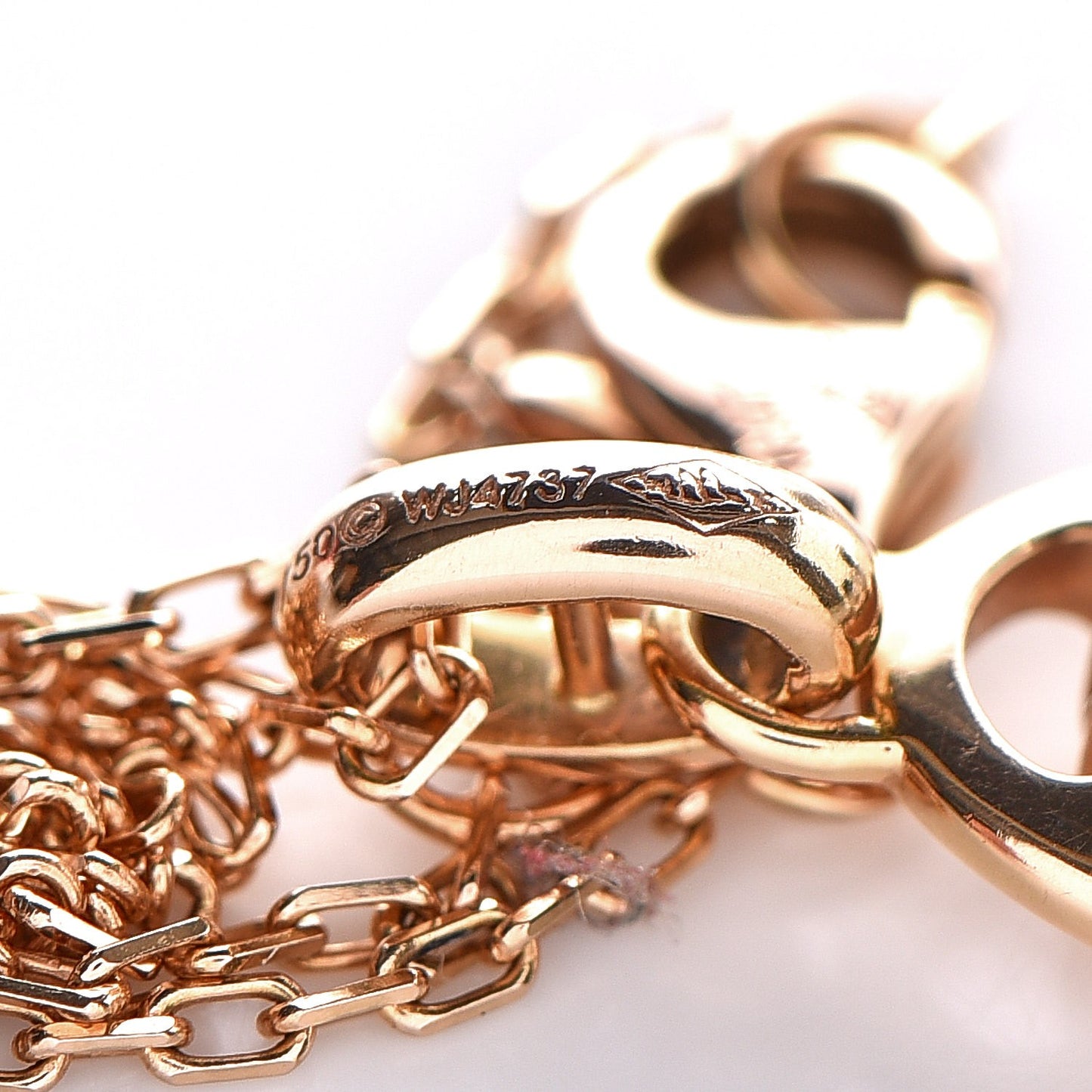 18K Pink Gold Diamond Logo Pendant Necklace