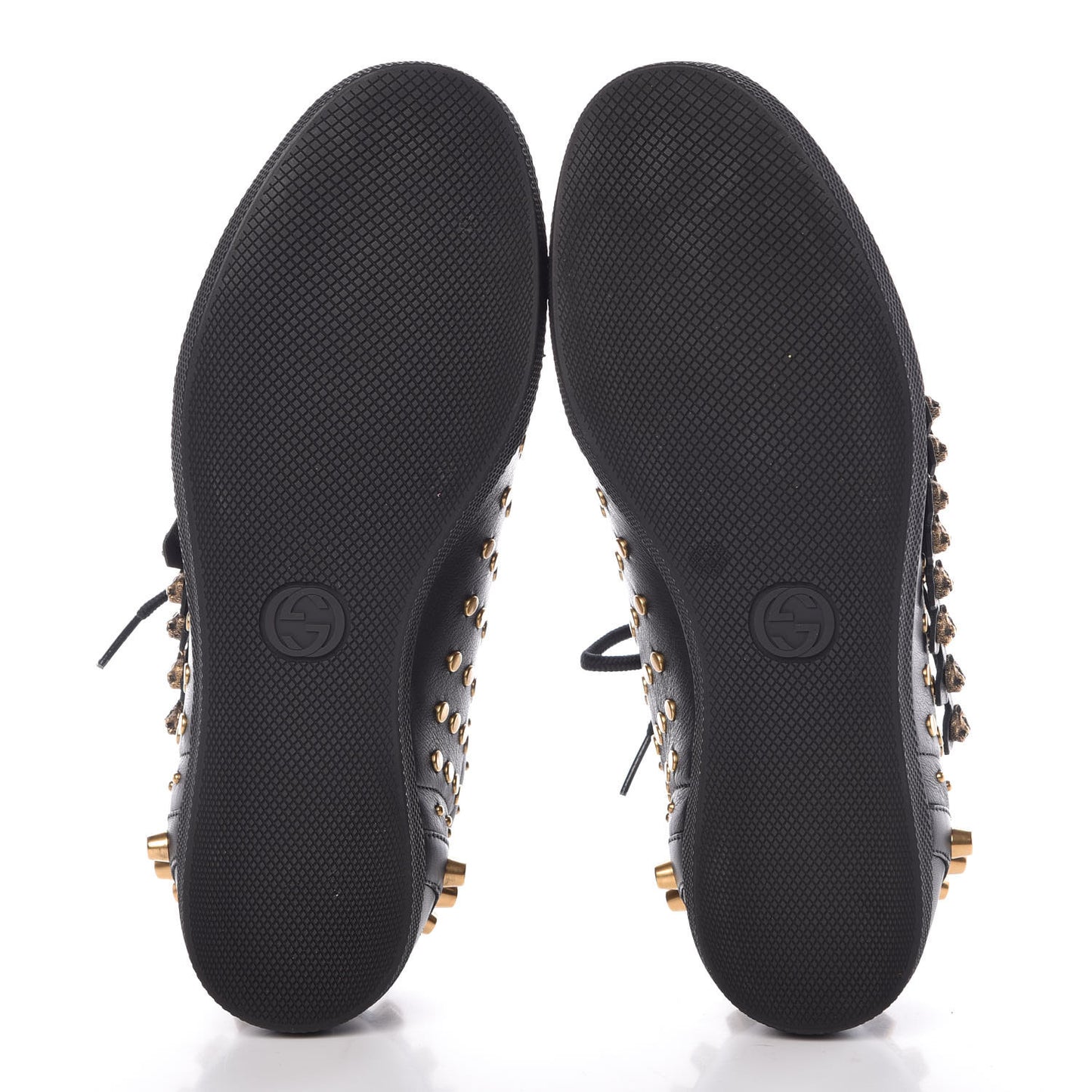 Calfskin Mens Studded Sneakers 8.5 Black
