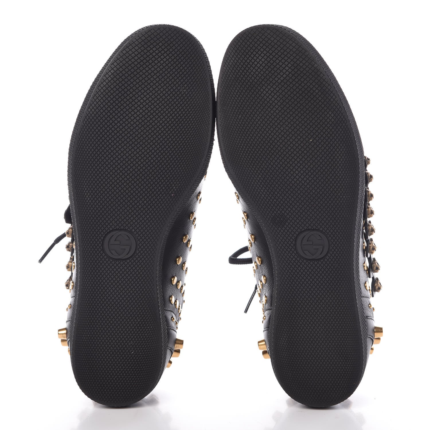 Gucci Calfskin Mens Studded Sneakers 8.5 Black 5 of 8