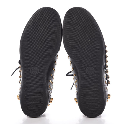 Gucci Calfskin Mens Studded Sneakers 8.5 Black 5 of 8