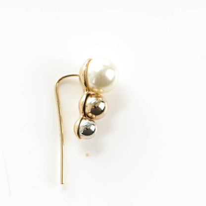 Christian Dior Pearl Mise En Dior Tri Double Tribal Earrings 3 of 6