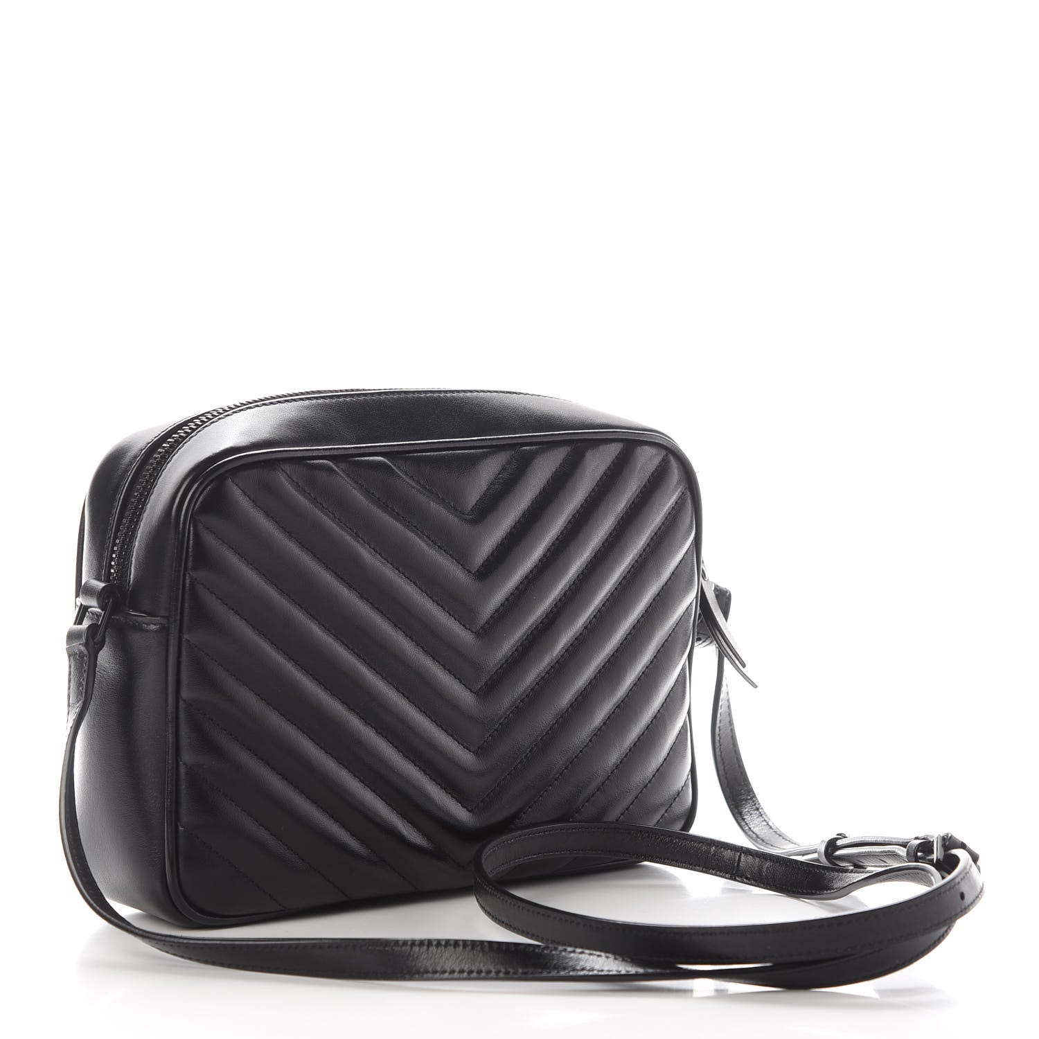 Saint Laurent Calfskin Matelasse Monogram Lou Camera Bag Black 3 of 8