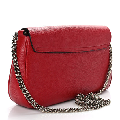 Gucci Pebbled Calfskin Medium Soho Flap Crossbody Vibrant Red 3 of 9