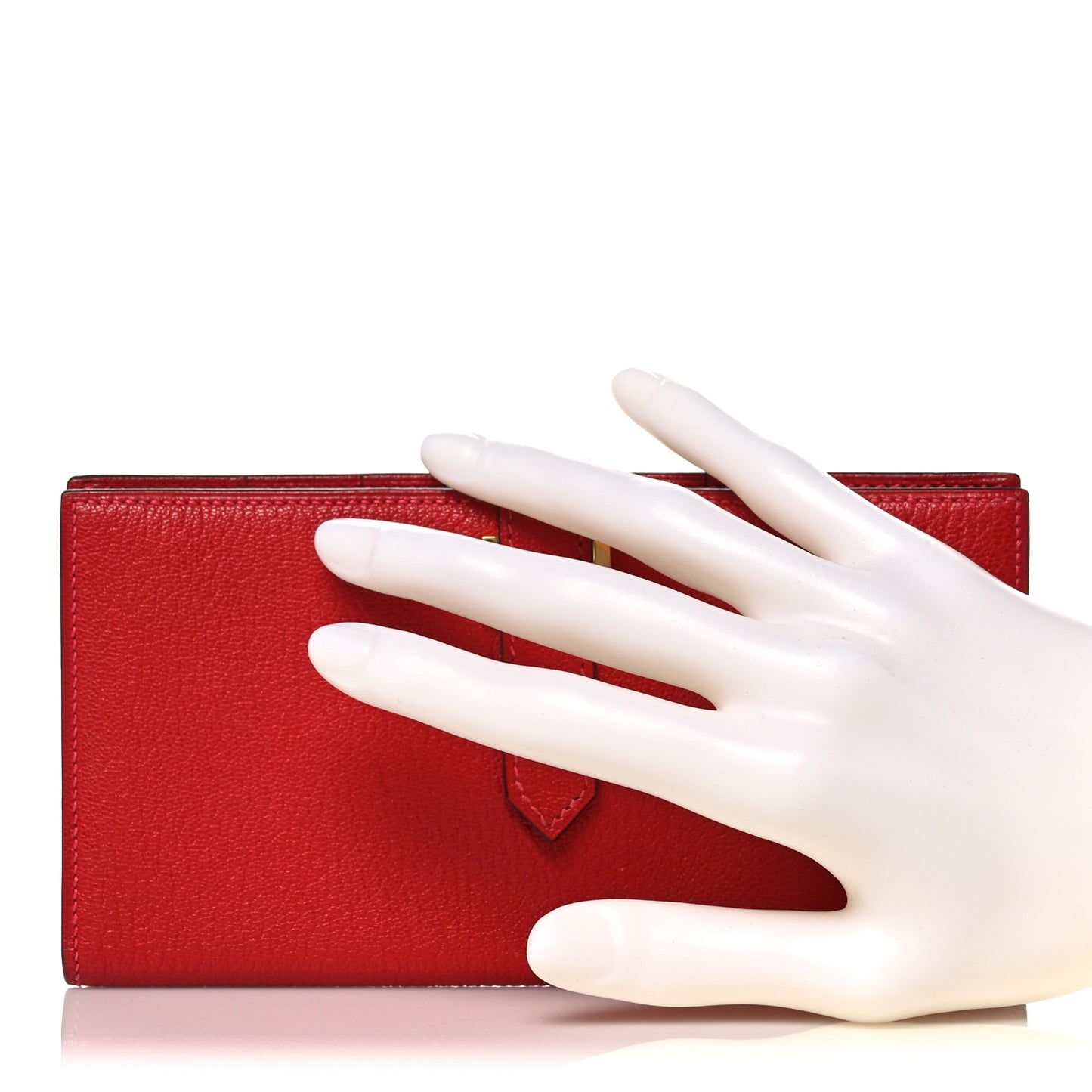 Chevre Mysore Bearn Gusset Wallet Rouge Vif