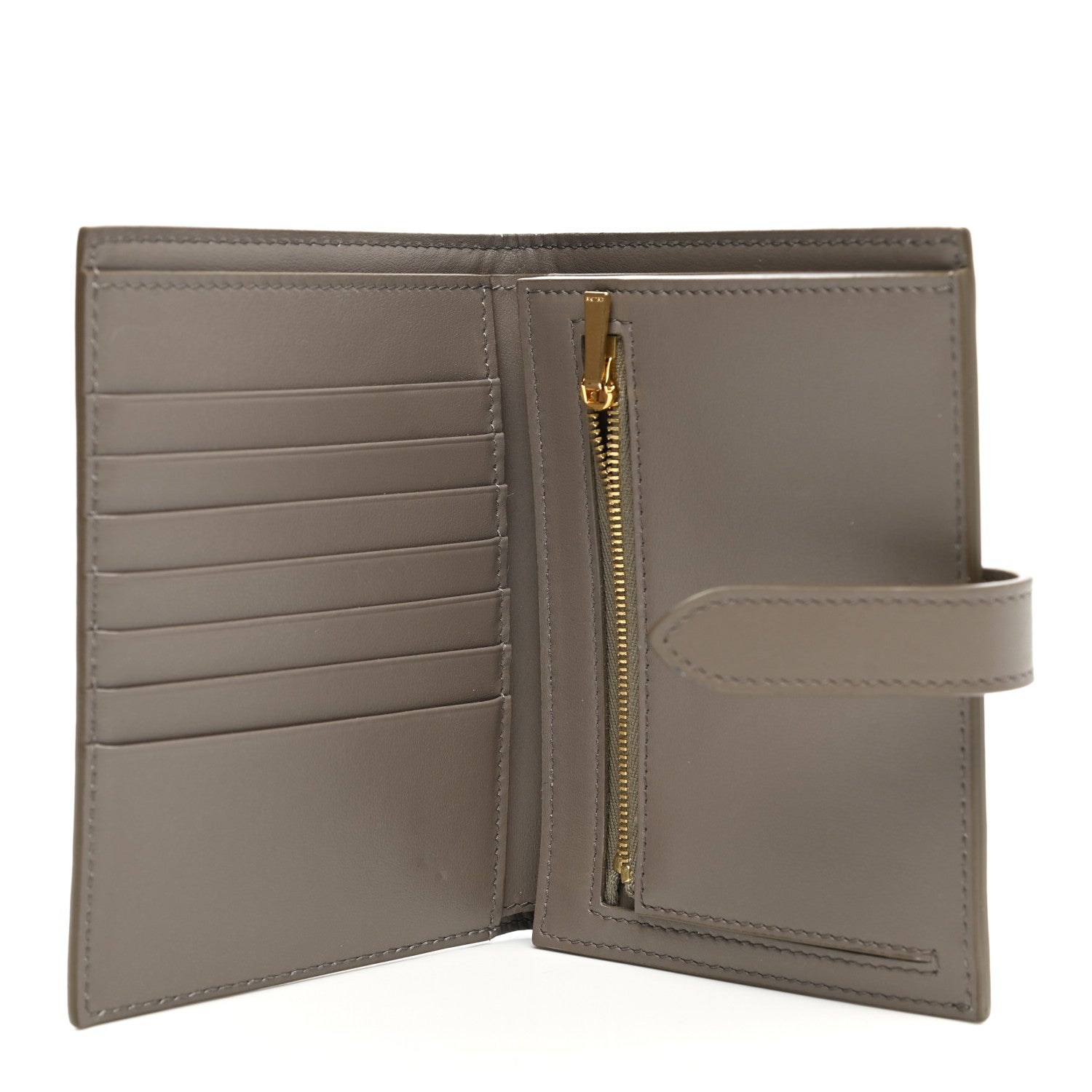 Celine Grained Calfskin Medium Multifunction Strap Wallet Pebble 5 of 8