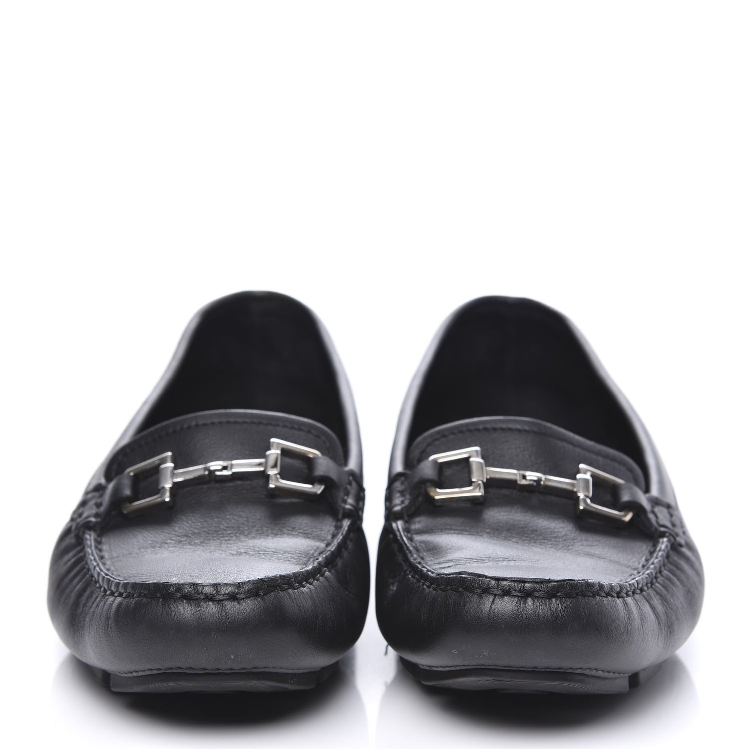 Gucci Calfskin Womens Driver Loafers 38 Black 2 of 10