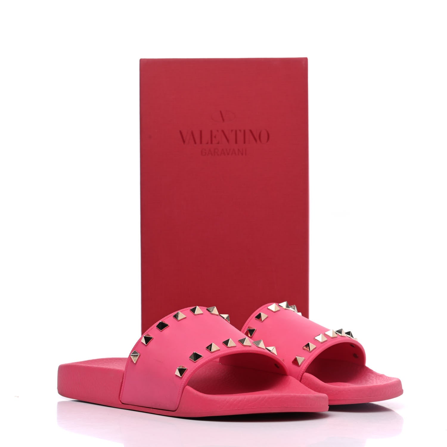 Valentino Garavani Rubber Rockstud Slide Sandals 39 Shadow Pink 16 of 16