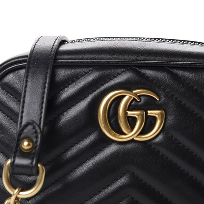 Gucci Calfskin Matelasse Mini GG Marmont Chain Shoulder Bag Black 10 of 10