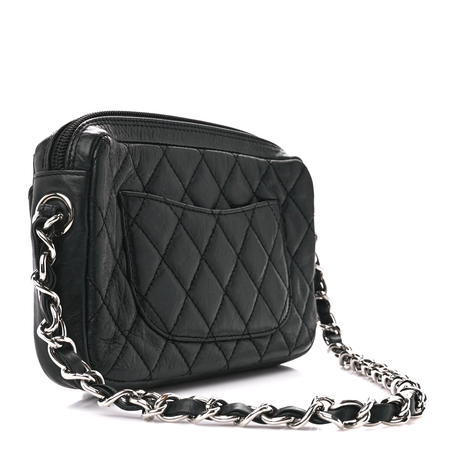 Chanel Aged Calfskin Quilted Cambon Pochette Black 3 of 10