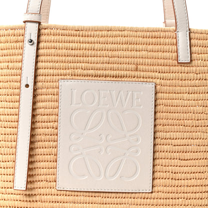 Loewe Raffia Square Small Basket Tote Bag Natural White 7 of 9
