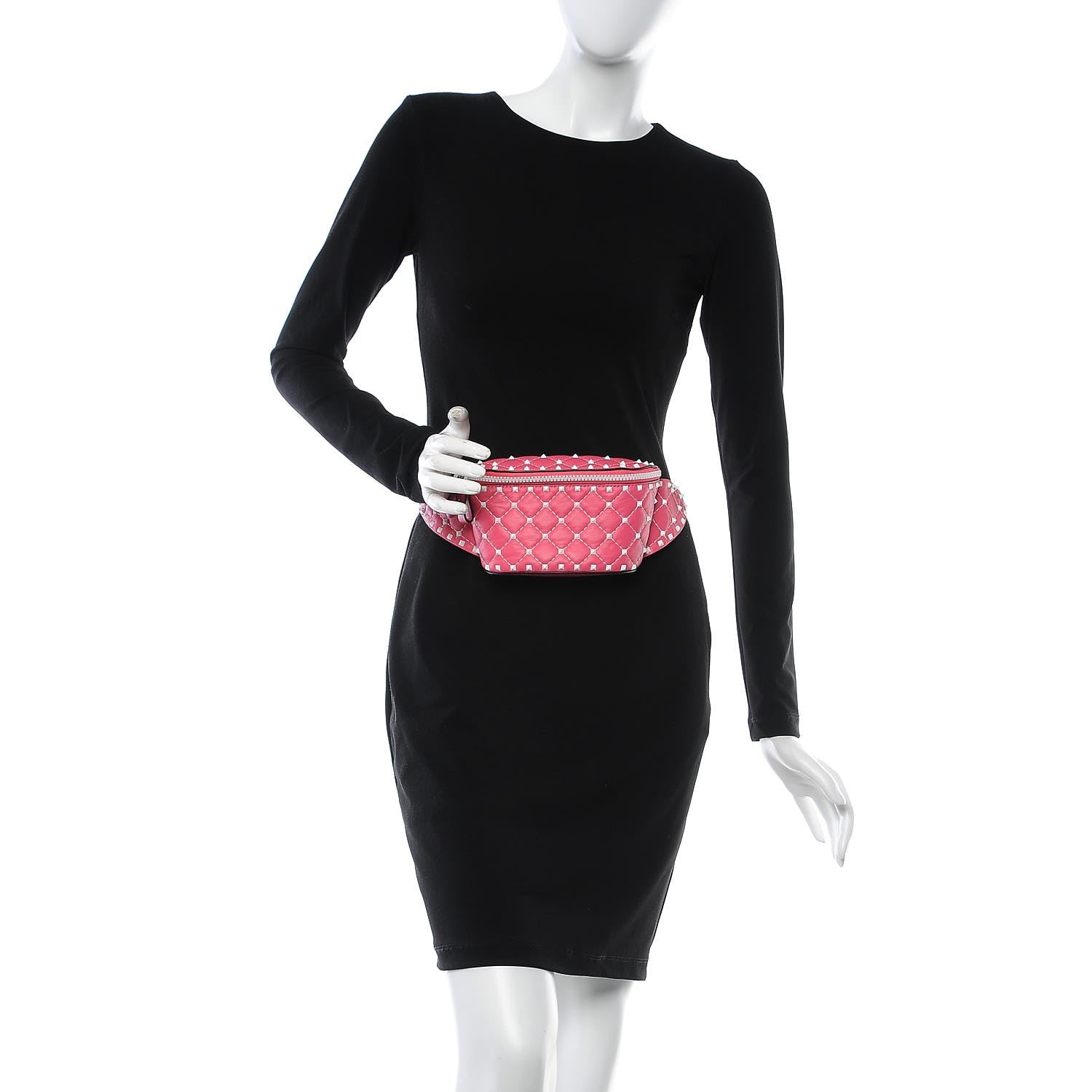 Valentino Garavani Lambskin Free Rockstud Spike Belt Bag Shadow Pink 2 of 6