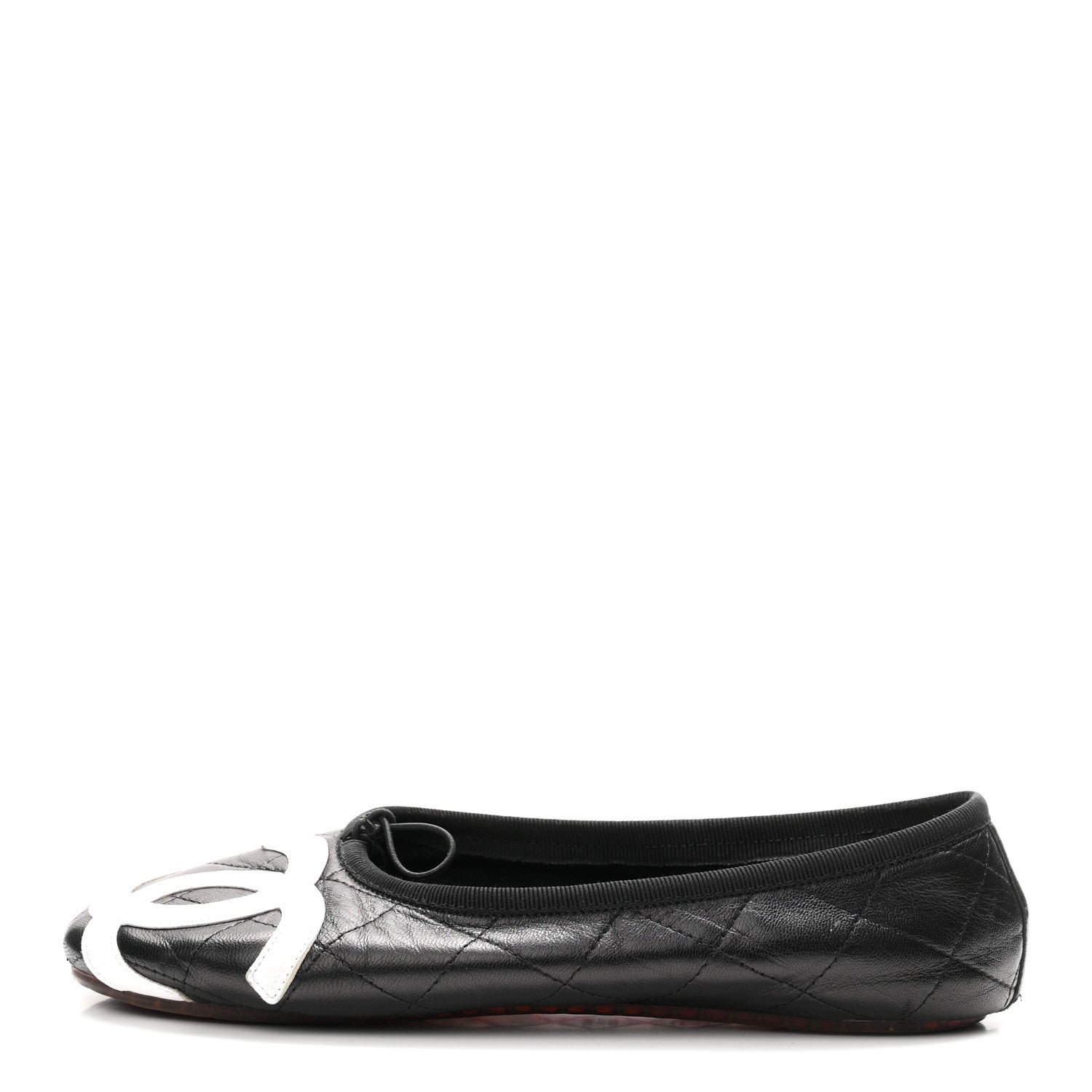 Chanel Lambskin Quilted Cambon Ballerina Flats 37 Black 1 of 8