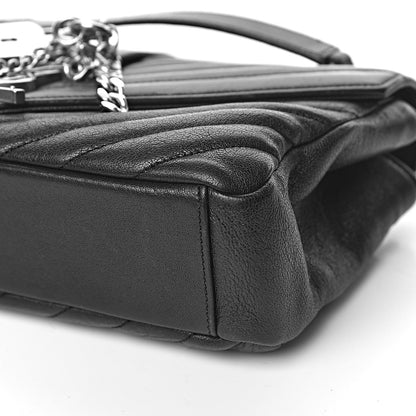 Saint Laurent Sheepskin Matelasse Medium Monogram College Punk Chain Satchel Black 8 of 10