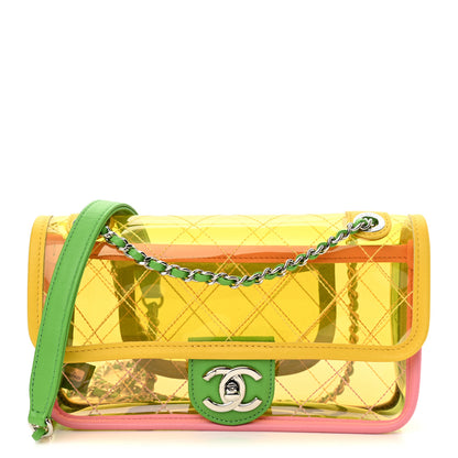 Chanel Lambskin PVC Quilted Mini Coco Splash Flap Yellow Green Pink 1 of 10