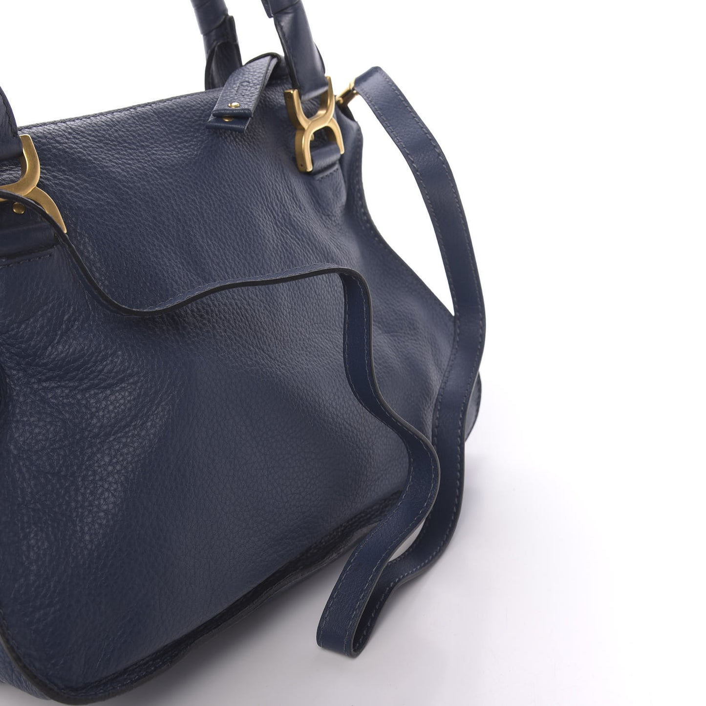 Calfskin Medium Marcie Satchel Royal Navy