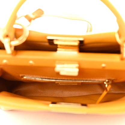 Fendi Nappa Mini Peekaboo Iconic Satchel Giallo Syrup 4 of 10