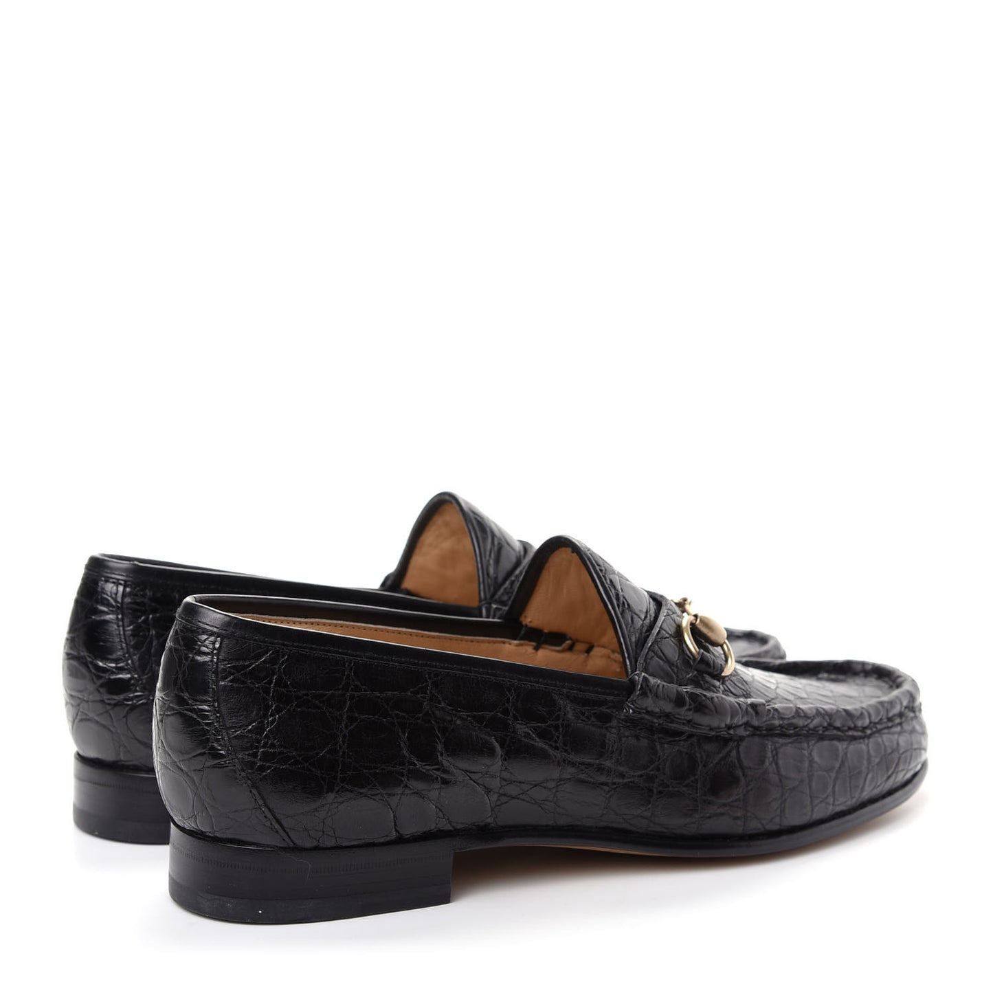 Crocodile Mens Horsebit Loafers 10 Black