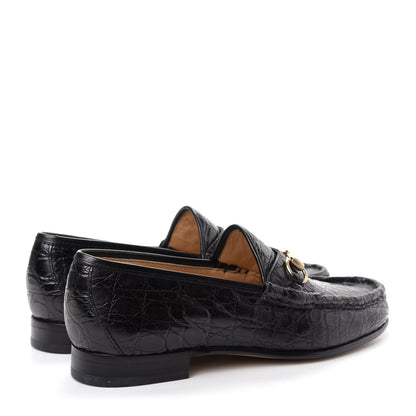 Gucci Crocodile Mens Horsebit Loafers 10 Black 4 of 12