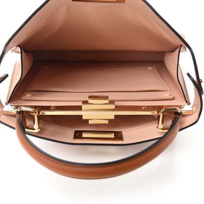 Fendi Vitello Seta Shiny Nappa Medium Peekaboo I SEE U Satchel Brandy Light Rose 5 of 12