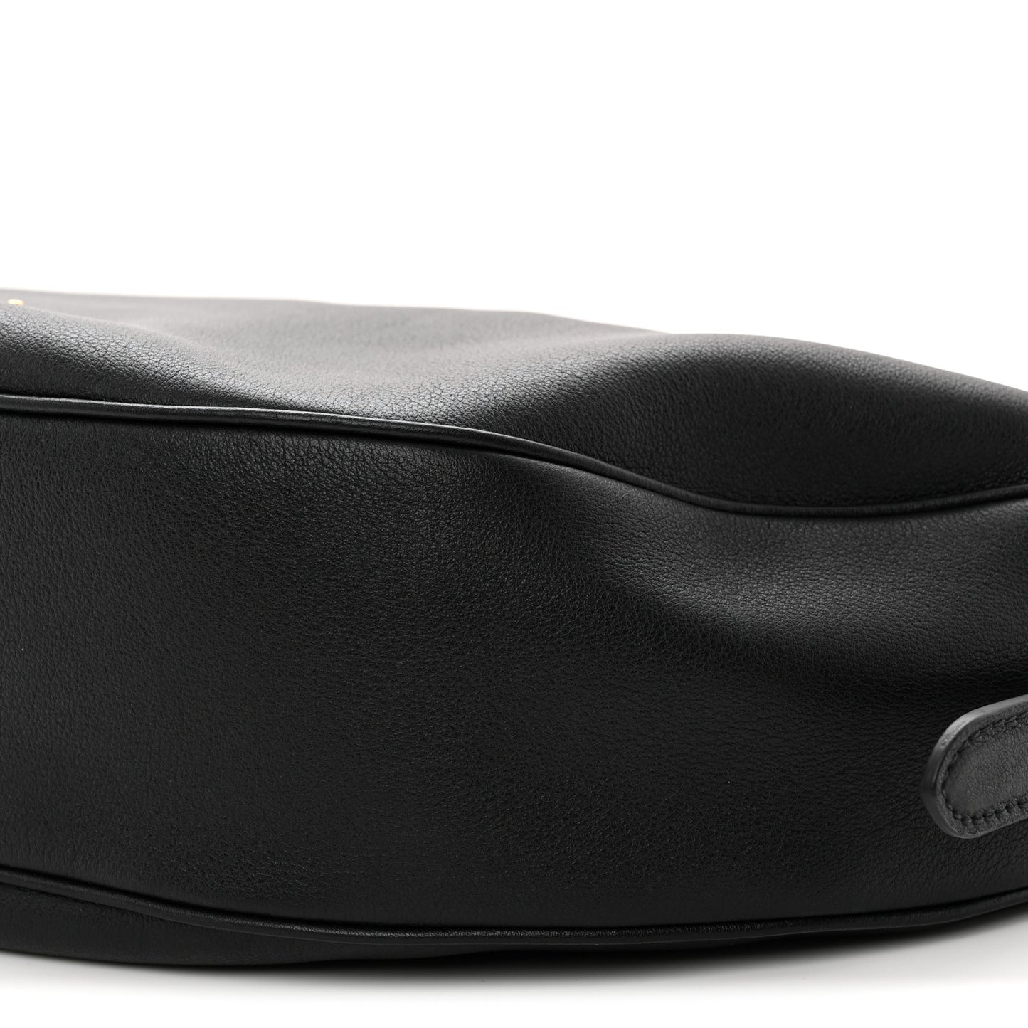 Soft Grain Calfskin Large Demi-Lune Shoulder Bag Black