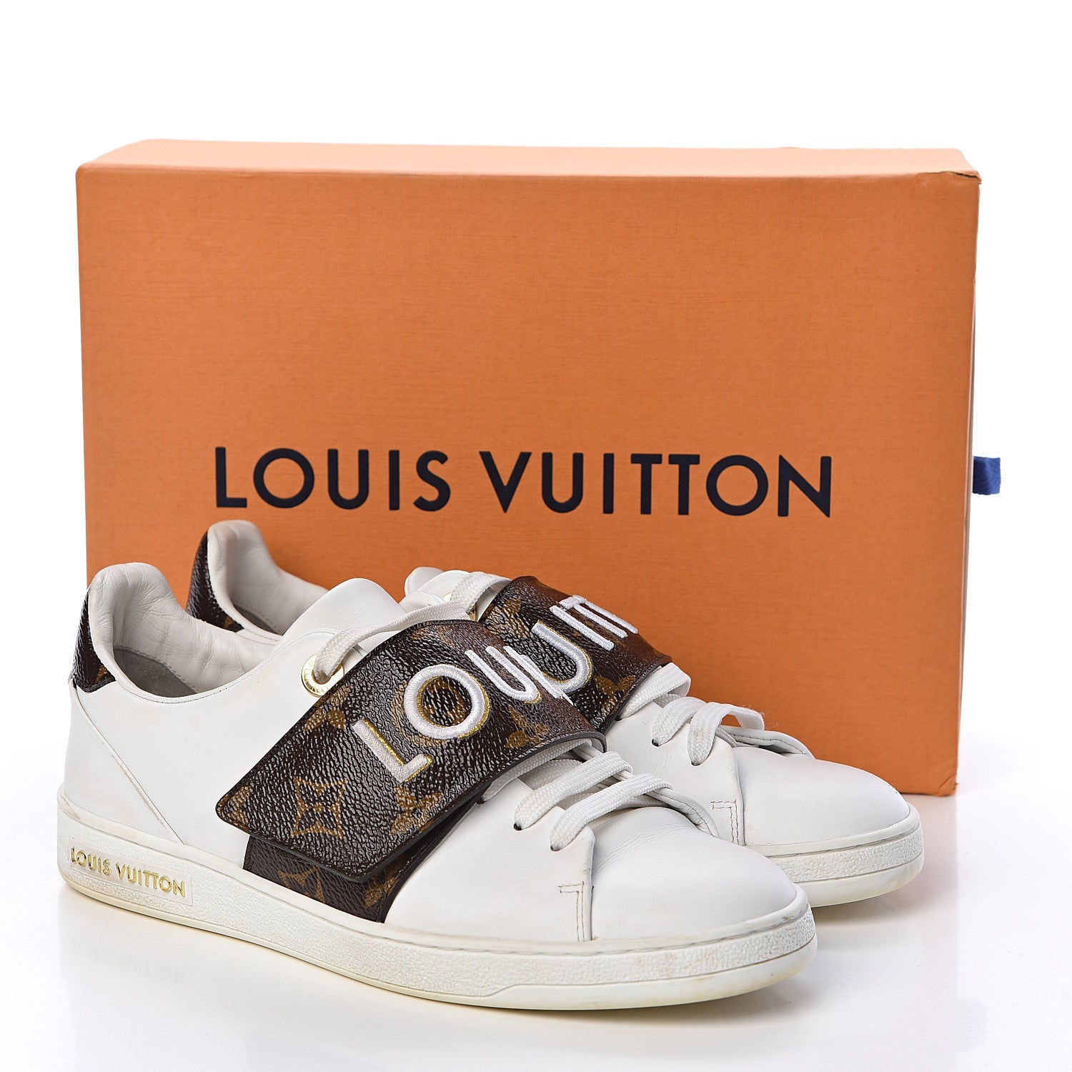 Louis Vuitton Calfskin Monogram Frontrow Sneakers 35 White 13 of 13