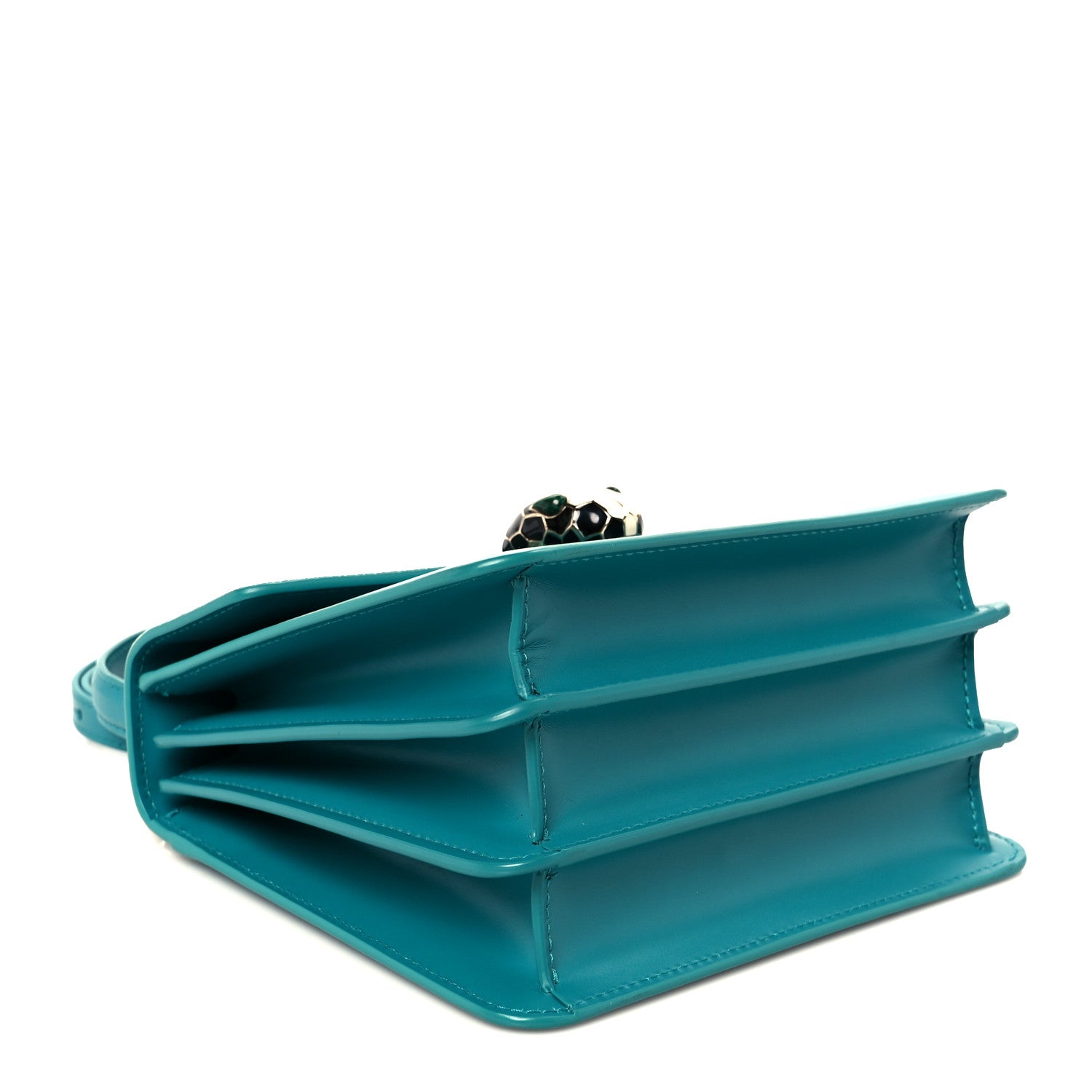 Bulgari Calfskin Galuchat Serpenti Forever Crossbody Turquoise