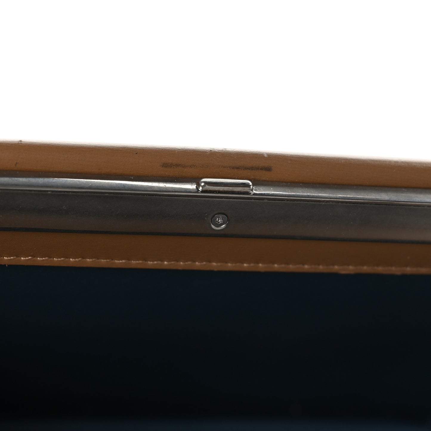 Patina Box Calfskin Medium Clasp Bag Light Camel