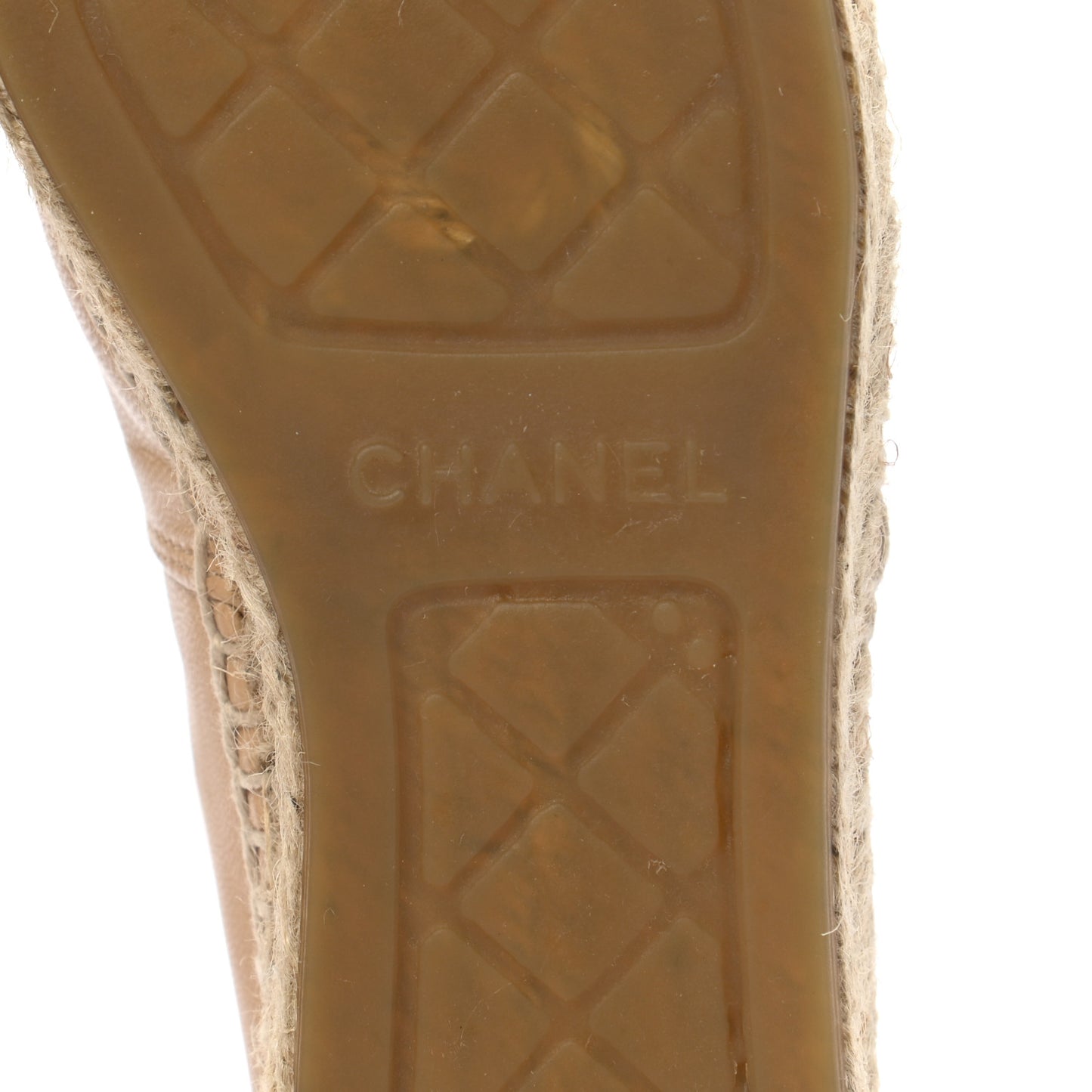Lambskin CC Espadrilles 36 Beige Black