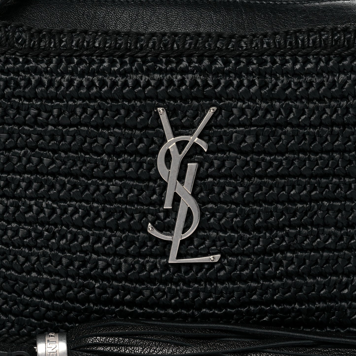 Raffia Canvas Monogram Lou Camera Bag Black