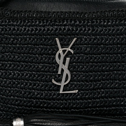 Saint Laurent Raffia Canvas Monogram Lou Camera Bag Black 6 of 8