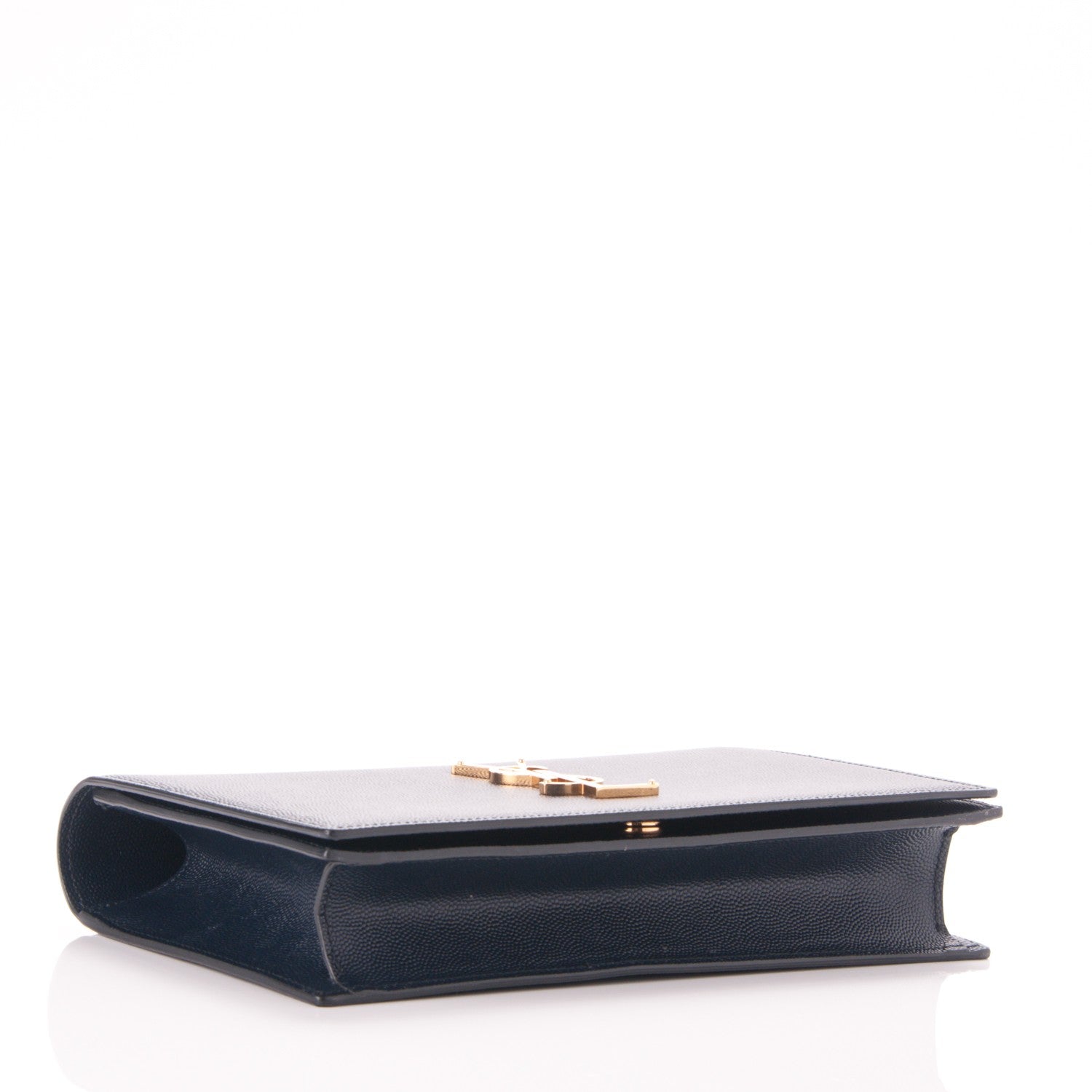 Saint Laurent Grain De Poudre Classic Monogram Clutch Navy 4 of 7