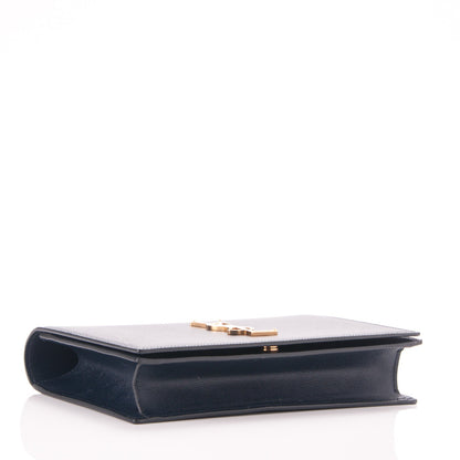 Saint Laurent Grain De Poudre Classic Monogram Clutch Navy 4 of 7
