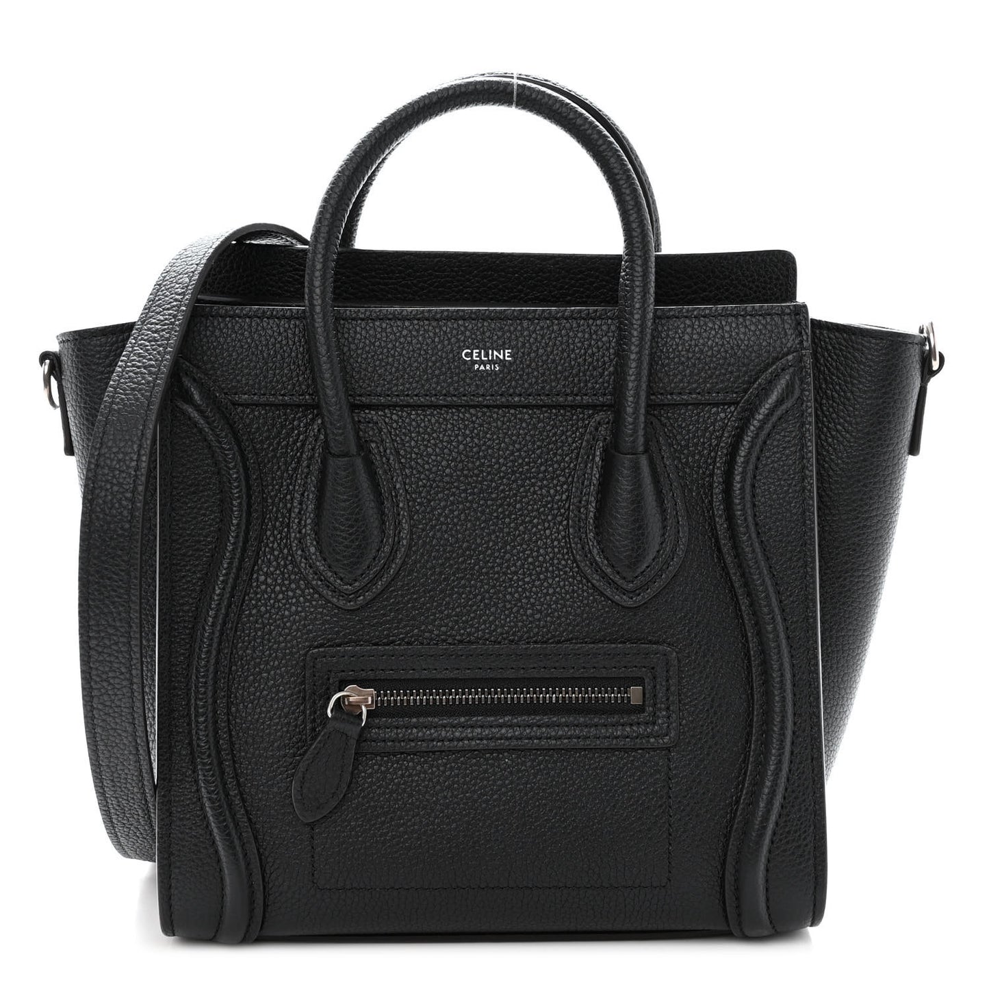 Drummed Calfskin Nano Luggage Black