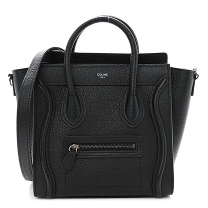 Celine Drummed Calfskin Nano Luggage Black 1 of 10