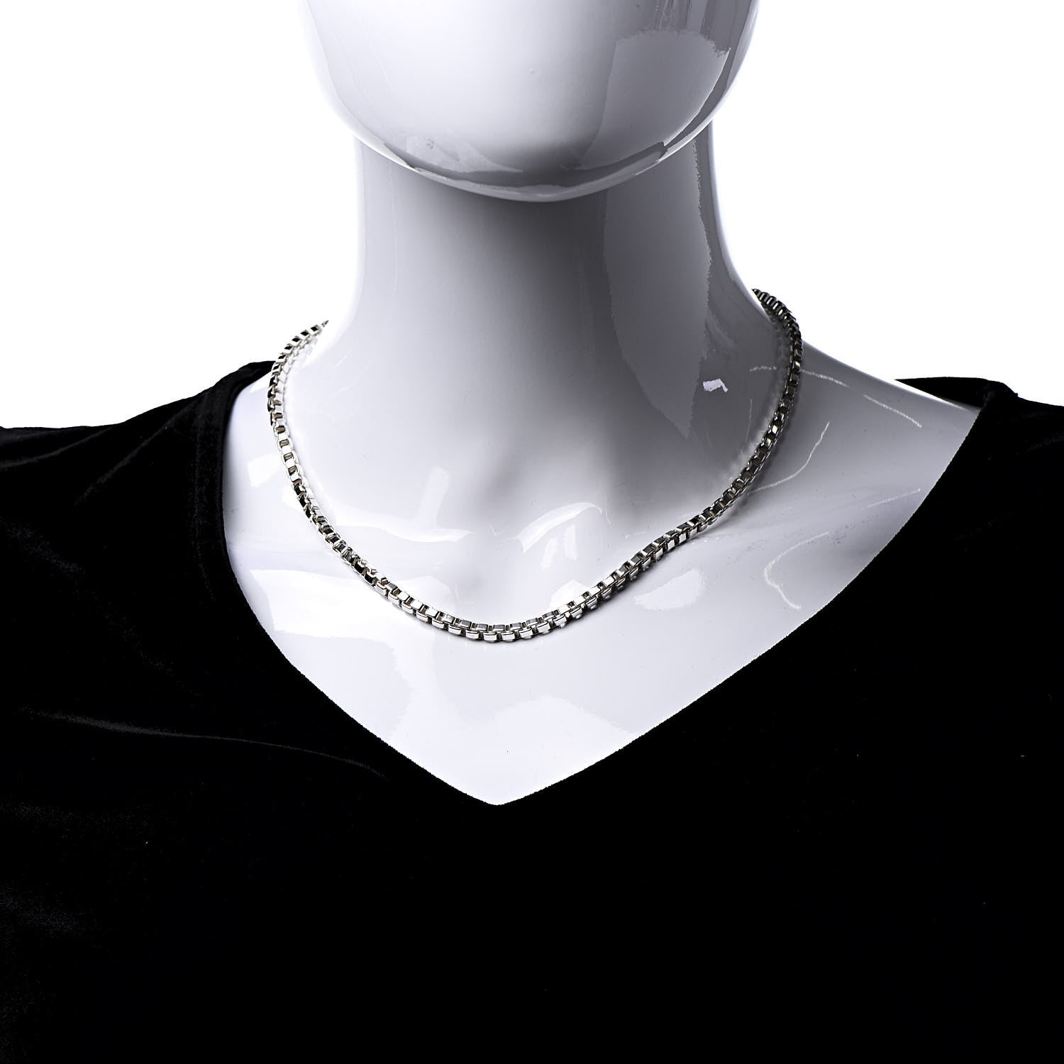 Tiffany Sterling Silver 4mm Venetian Link Necklace 2 of 5